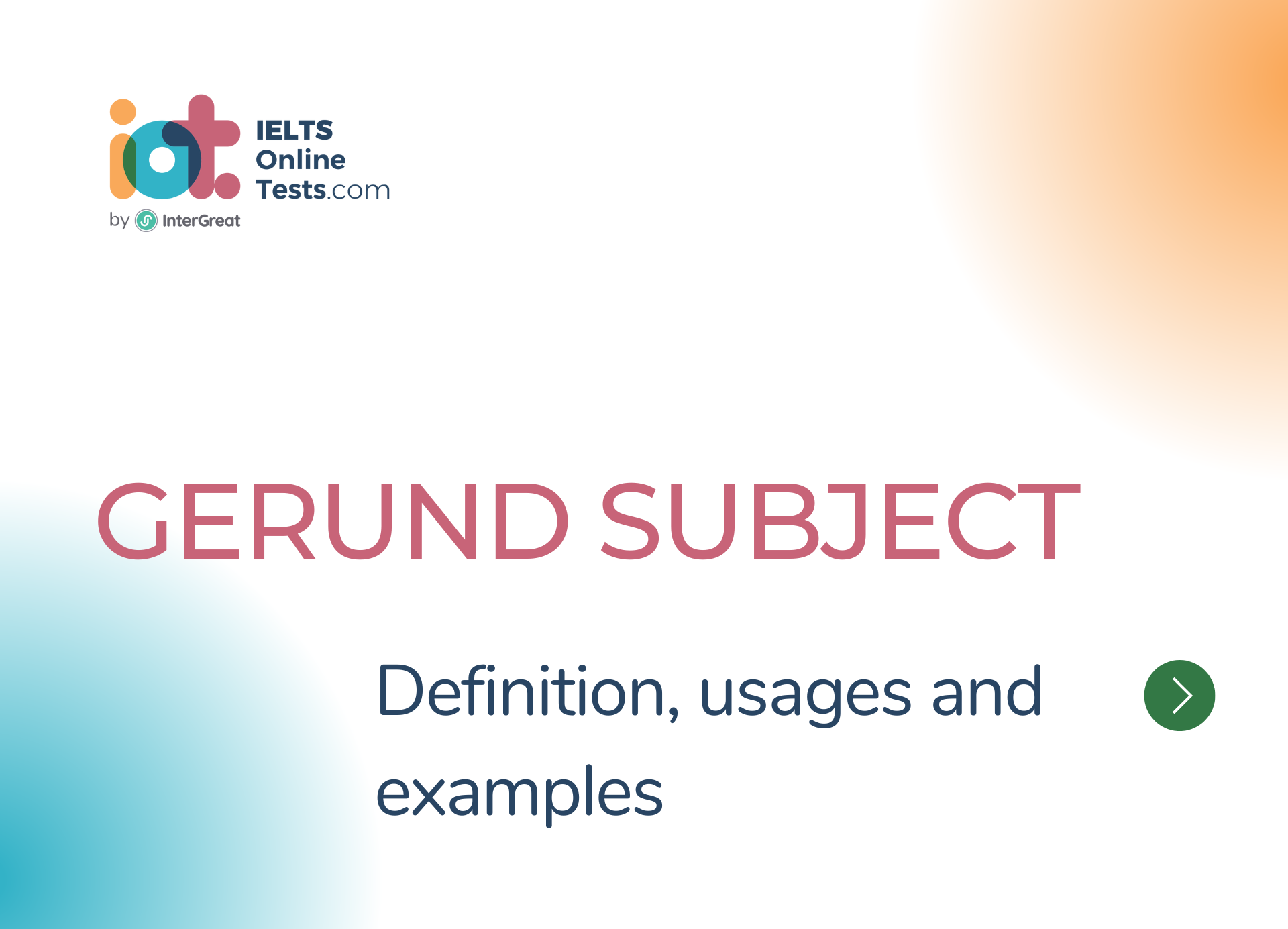 Gerund Subject IELTS Online Tests
